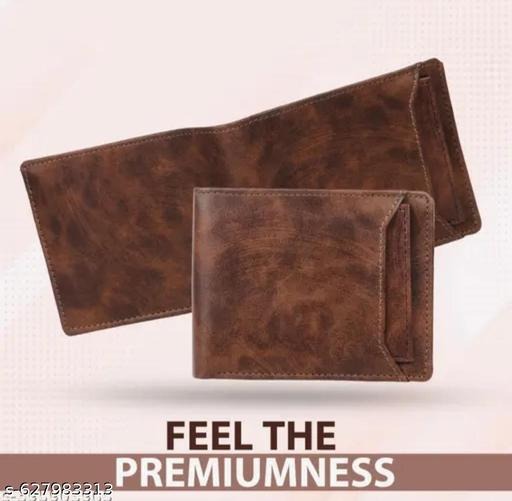 Brown Distressed Leather Wallet for Men – Classic Slim Bifold Wallet with Card & Cash Slots
