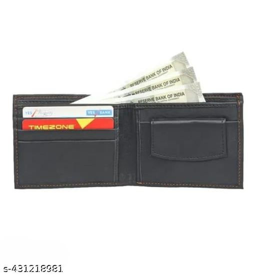Black Leather Wallet for Men – Classic Slim Bifold Wallet with Card & Cash Slots