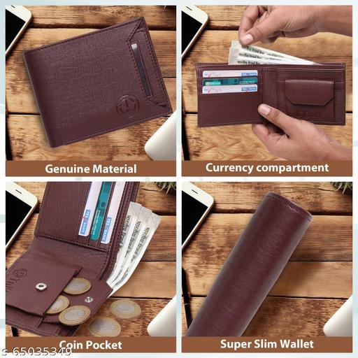 Brown Slim Leather Wallet for Men – Minimalist Bifold Wallet with Card Slots