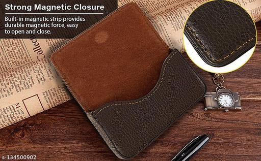 Brown Leather Card Holder for Men – Slim Minimalist Wallet with Card Slots