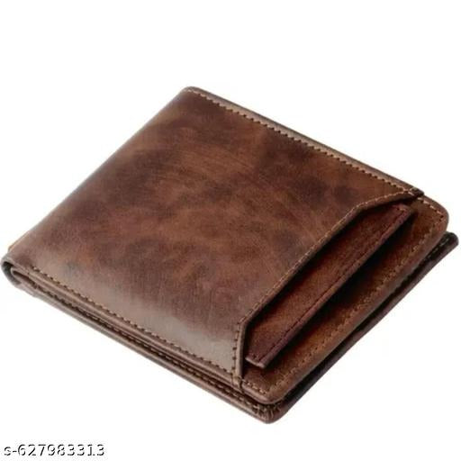 Brown Distressed Leather Wallet for Men – Classic Slim Bifold Wallet with Card & Cash Slots
