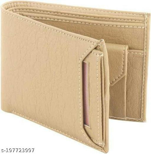 Beige Leather Wallet for Men – Slim Bifold Wallet with Card Slots & Cash Compartment